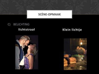 SCÈNE-OPMAAK


C) BELICHTING
      lichtstraal                  Klein lichtje
 
