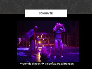 SCHRIJVER




Vreemde dingen  geloofwaardig brengen
 