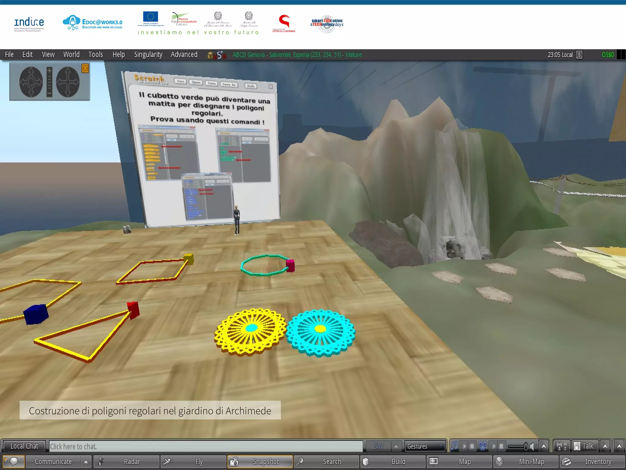 Scratch strumento per un uso educativo del coding – Ambienti di apprendimento
Costruzione di poligoni regolari nel giardino di Archimede
 