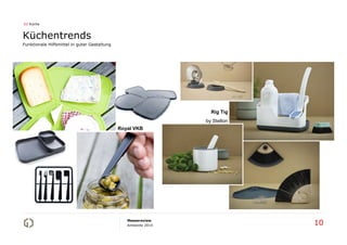 02 Küche

Küchentrends
Funktionale Hilfsmittel in guter Gestaltung

Rig Tig
by Stelton
Royal VKB

Messereview
Ambiente 2014

10

 