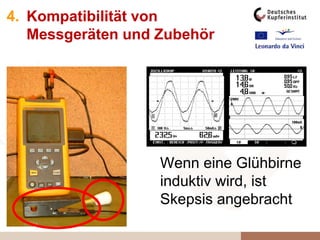 4. Kompatibilität von
Messgeräten und Zubehör
Wenn eine Glühbirne
induktiv wird, ist
Skepsis angebracht
 