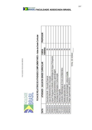 217
FACULDADE ASSOCIADA BRASIL
 