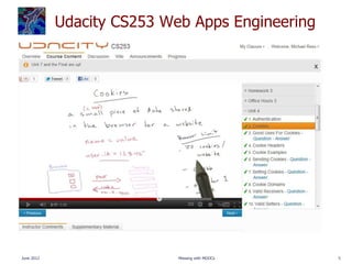 Udacity CS253 Web Apps Engineering




June 2012                   Messing with MOOCs   5
 