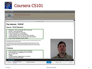 Coursera CS101




June 2012                    Messing with MOOCs   8
 