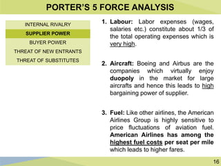 16
PORTER’S 5 FORCE ANALYSIS
1. Labour: Labor expenses (wages,
salaries etc.) constitute about 1/3 of
the total operating ...