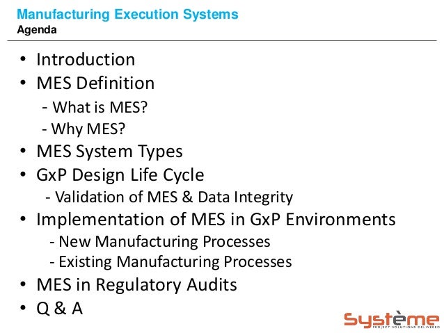 MES systems