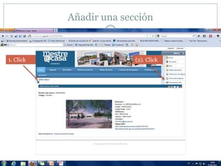 Añadir una sección



1. Click                 (2). Click
 