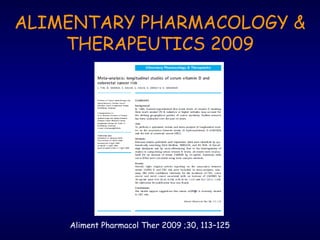 ALIMENTARY PHARMACOLOGY &
THERAPEUTICS 2009
Aliment Pharmacol Ther 2009 ;30, 113–125
 