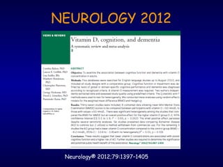 Neurology® 2012;79:1397–1405
NEUROLOGY 2012
 