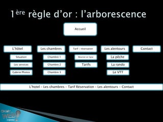 Accueil




L’hôtel                Les chambres         Tarif / réservation     Les alentours      Contact

  Situation                Chambre 1            Réserver en ligne      La pêche

 Les services              Chambre 2                Tarifs              La rando

Galerie Photos             Chambre 3                                     Le VTT



                L’hotel – Les chambres – Tarif Réservation – Les alentours - Contact
 