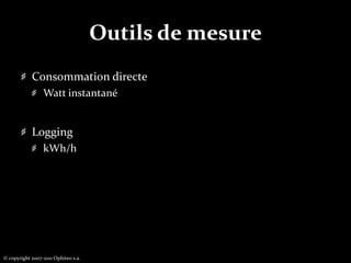Outils de mesureConsommation directeWatt instantanéLoggingkWh/h