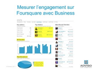 Mesurer l’engagement sur Foursquare avec Business<br />