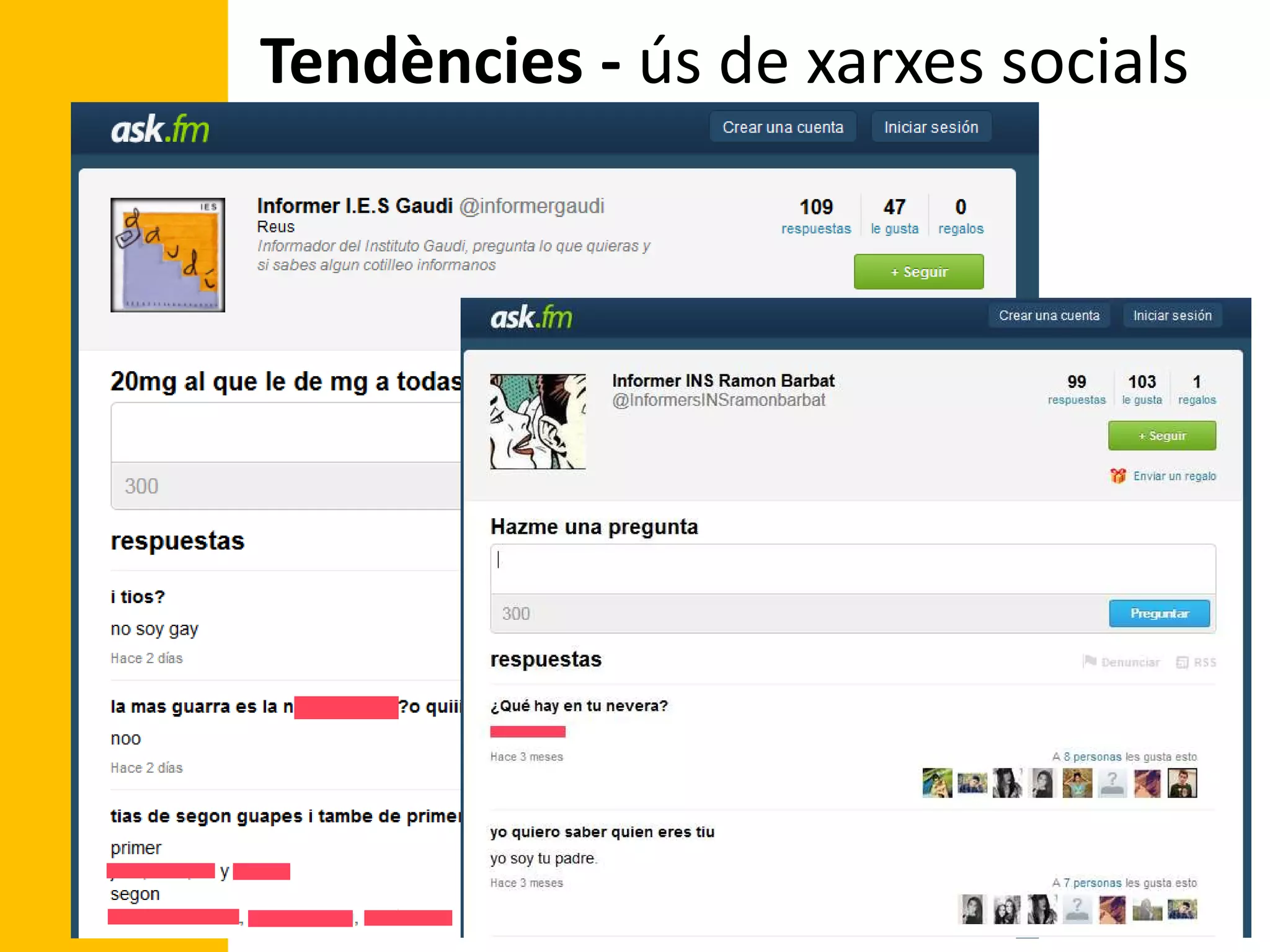 Tendències - ús de xarxes socials
 