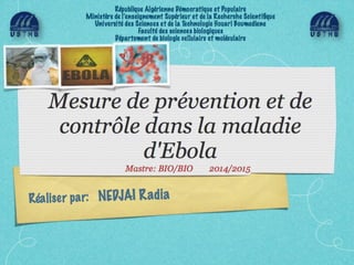 Mesures de prévention et de contrôle dans la maladie d'ebola 1