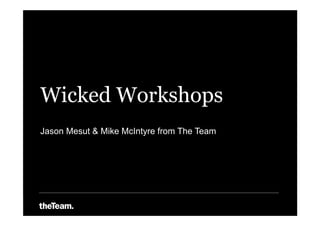Wicked Workshops
Jason Mesut & Mike McIntyre from The Team
 