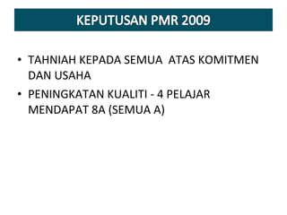 TAHNIAH KEPADA SEMUA  ATAS KOMITMEN DAN USAHA  PENINGKATAN KUALITI - 4 PELAJAR MENDAPAT 8A (SEMUA A) 