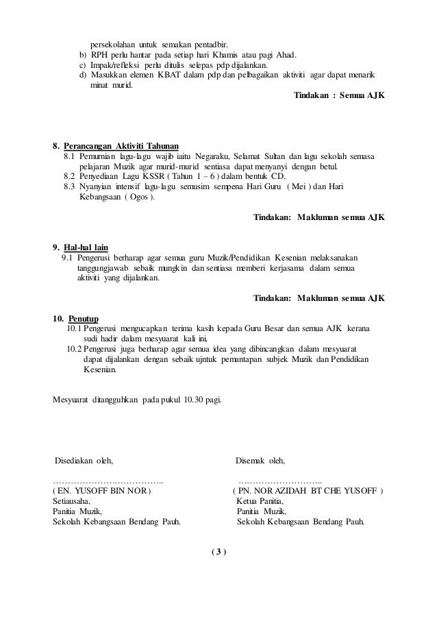 Mesyuarat Panitia Muzik