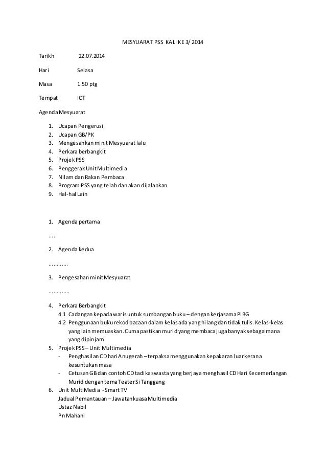 Mesyuarat Pss Kali Ke 3