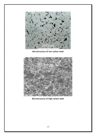 15
Microstructure of low carbon steel
Microstructure of high carbon steel
 