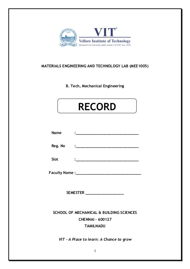 MEE1005 Lab Record Fall 201819