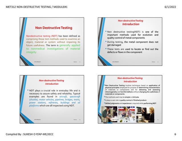 NDT_Introduction & Visual InspectionModule-1 | PDF