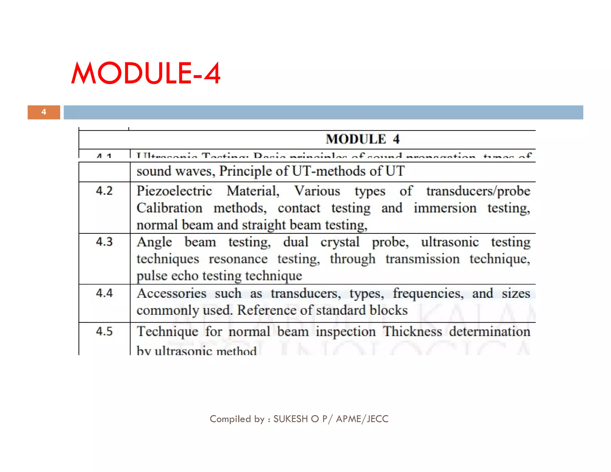 MODULE
MODULE-
-4
4
4
Compiled by : SUKESH O P/ APME/JECC
 