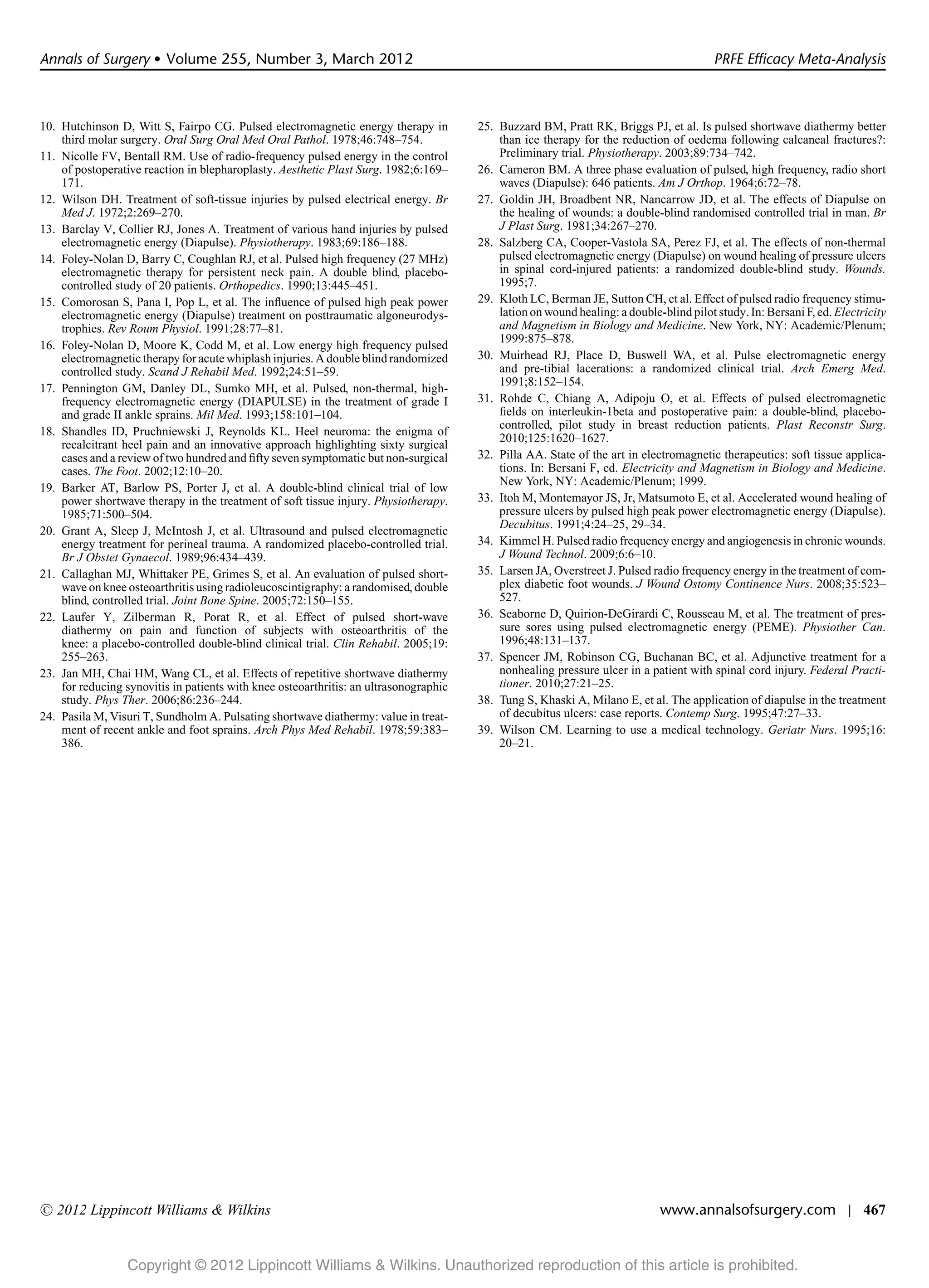 Meta analysis of clinical efficacy of pulsed radio frequency | PDF