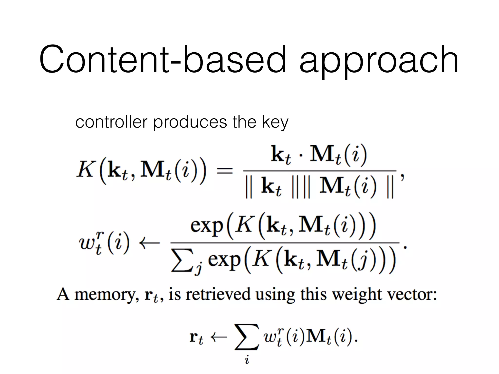 Content-based approach
controller produces the key
 