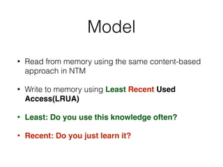 Meta Model Communication Memory Meta learning with memory augmented neural network | PDF