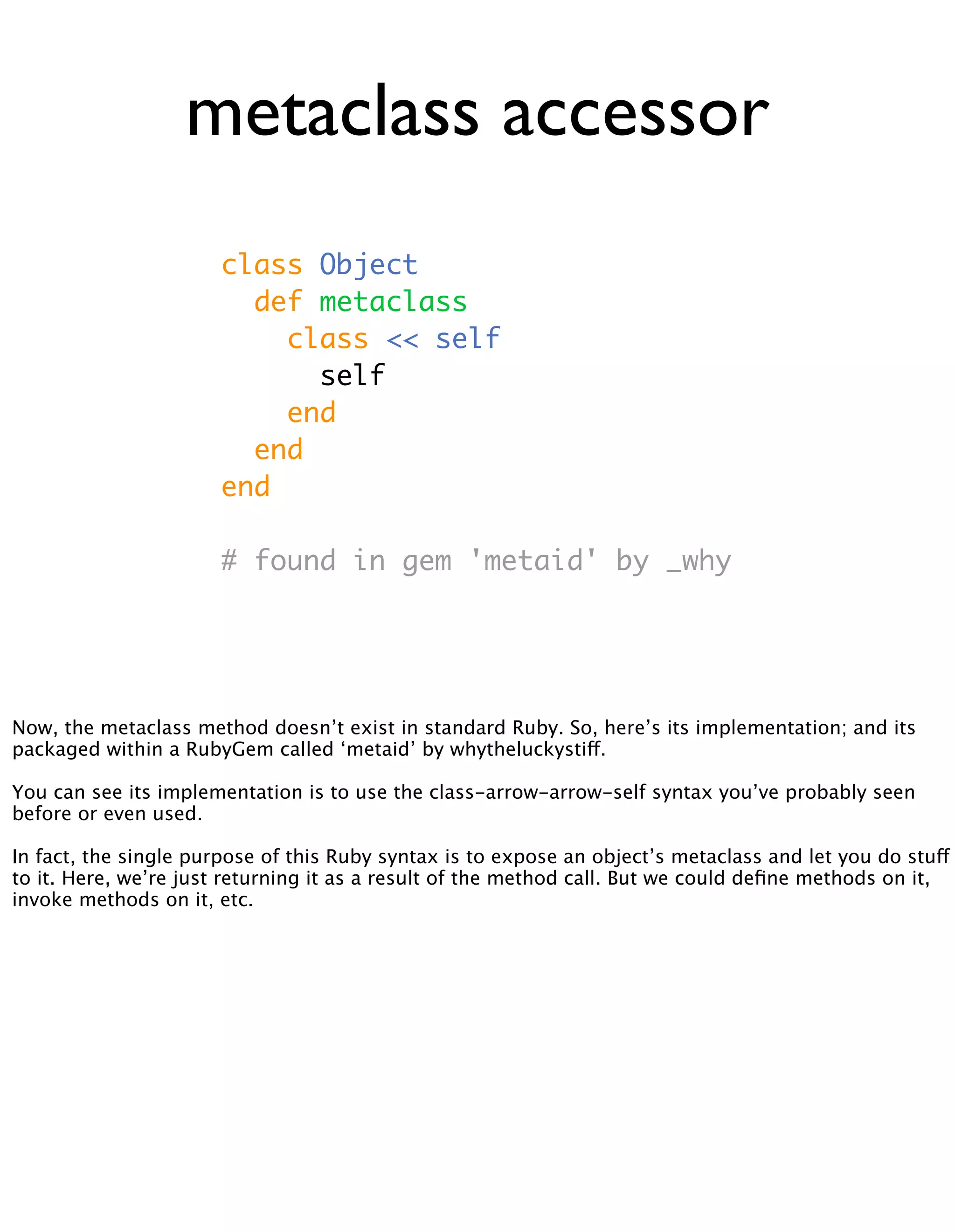 Meta Meta Programming - EuRuKo2008