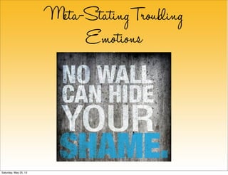 Meta-StatingTroubling
Emotions
Saturday, May 25, 13
 