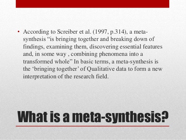 Qualitative metasynthesis picture