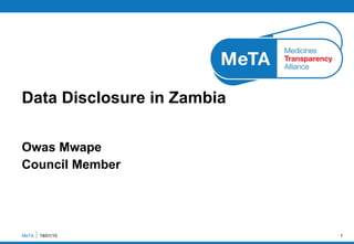 Owas Mwape Council Member Data Disclosure in Zambia  MeTA  18/01/10 