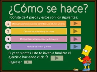 Consta de 4 pasos y estos son los siguientes:
Si ya te sientes listo te invito a finalizar el
ejercicio haciendo click 
...