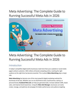 Meta Advertising: The Complete Guide to Running Successful Meta Ads in ...