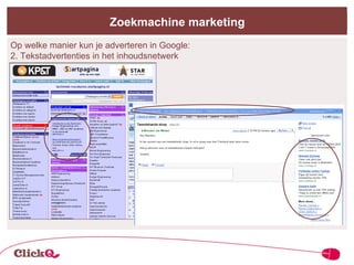 Op welke manier kun je adverteren in Google: 2. Tekstadvertenties in het inhoudsnetwerk Zoekmachine marketing 