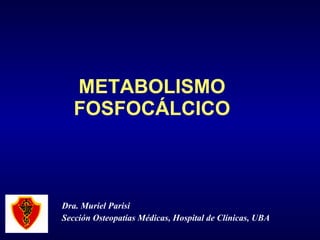 METABOLISMO FOSFOCÁLCICO Dra. Muriel Parisi Sección Osteopatías Médicas, Hospital de Clínicas, UBA 
