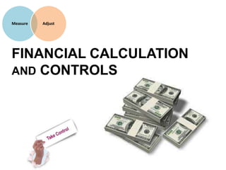 FINANCIAL CALCULATION
AND CONTROLS
Measure Adjust
 