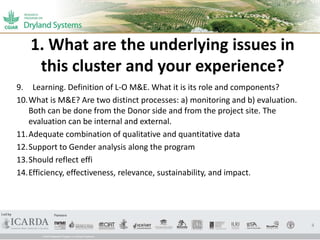 Learning oriented M&E System