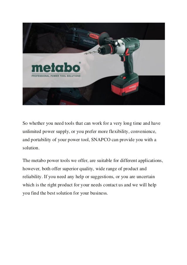 Metabo cordless vs corded power tools