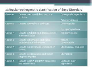 Metabolic and genetic disorders of bone | PPTX
