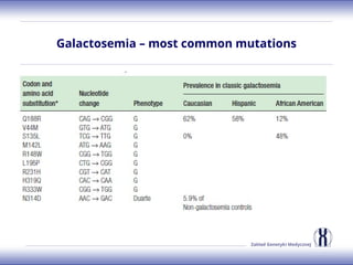 Zakład Genetyki Medycznej
Galactosemia – most common mutations
 