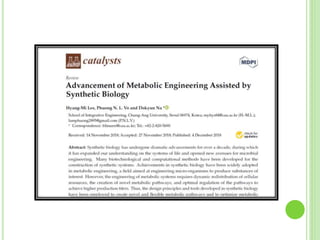 Metabolic engineering
