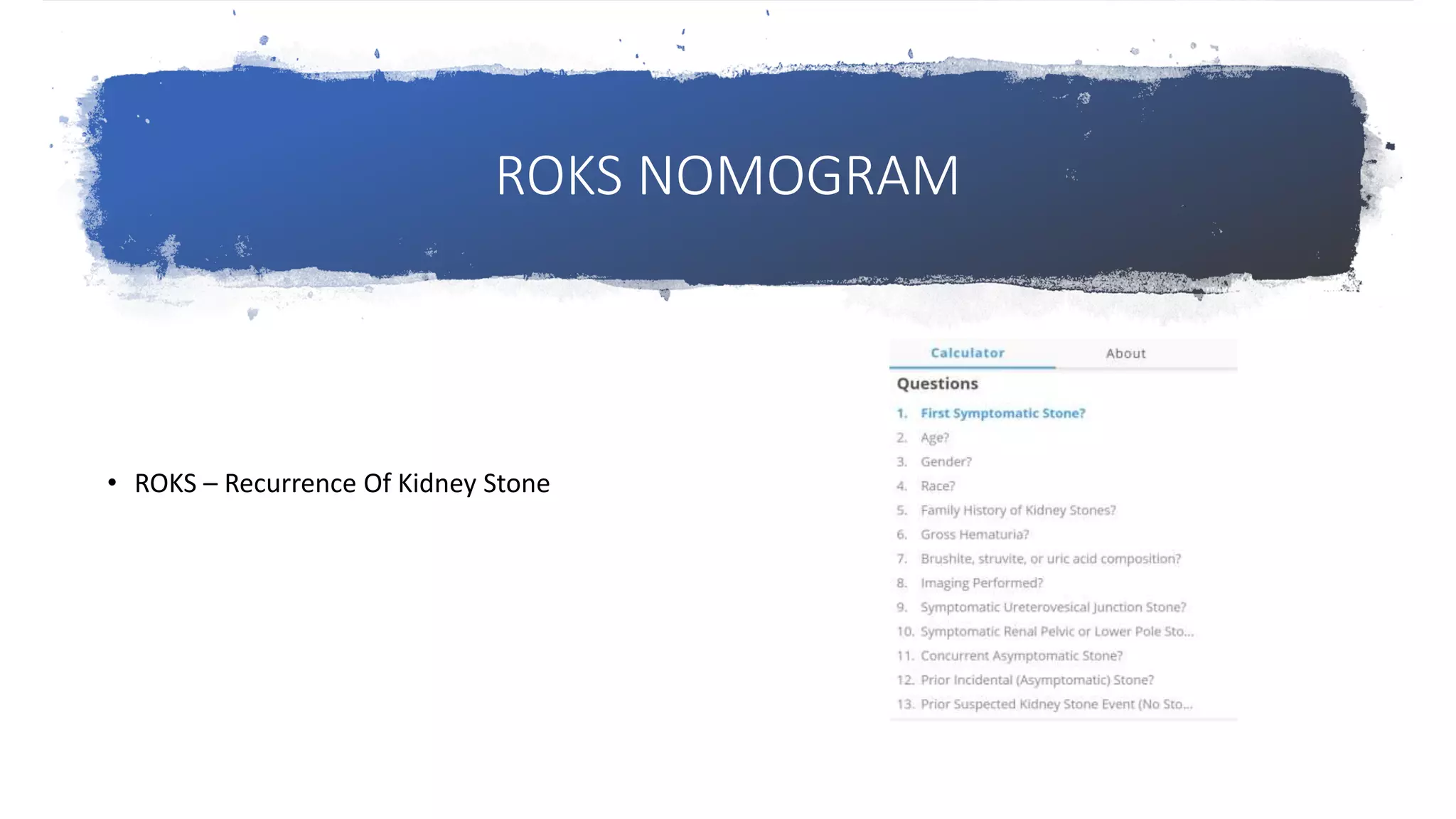 Rok S Metabolic evaluation of urolithiasis current guidelines | PPTX