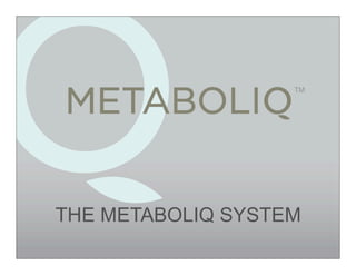 THE METABOLIQ SYSTEM
TM
 