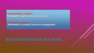 BIOTRANSFORMATION REACTIONS
 