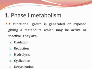 Metabolism b pharm 4th sem ppt pharmacology | PPTX