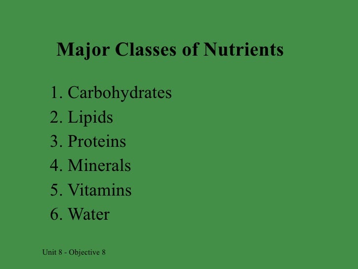 6 classes of nutrients