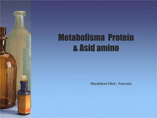 Metabolisma Protein
& Asid amino
Disediakan Oleh : Nassruto
 