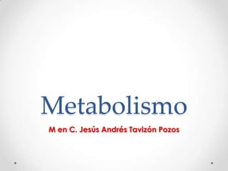 Metabolismo
Dr. Jesús Andrés Tavizón Pozos
 
